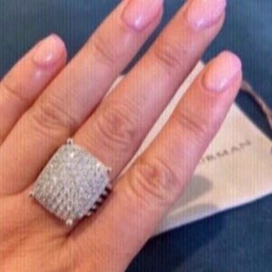 Dazzling Silver Statement Ring sz7